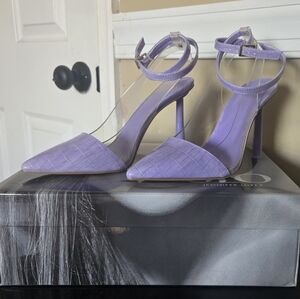 Jennifer Lopez Purple Heeled Sandals